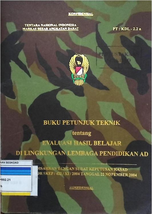 BUKU PETUNJUK TEKNIK EVALUASI HASIL BELAJAR DI LINGKUNGAN LEMBAGA PENDIDIKAN AD